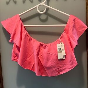 Trina Turk Monaco Ruffle Bandeau Swimsuit top and high waist bottom